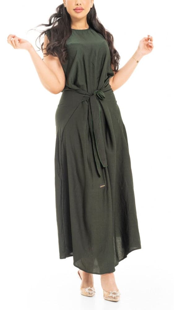 فستان عباية زيتي