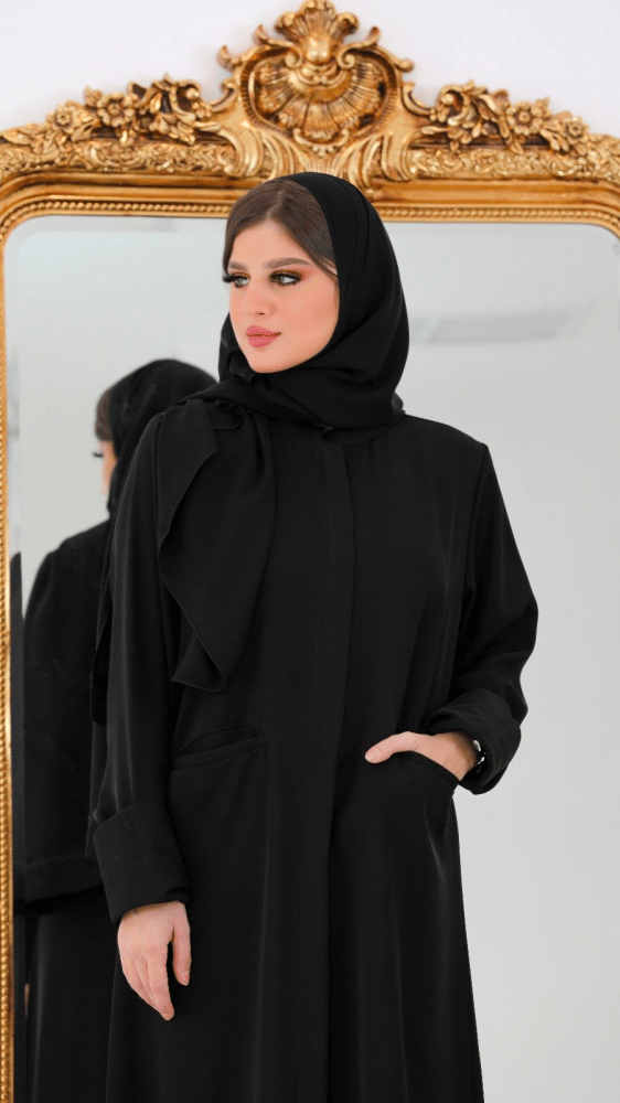 عباية بسحاب مخفي وجيوب