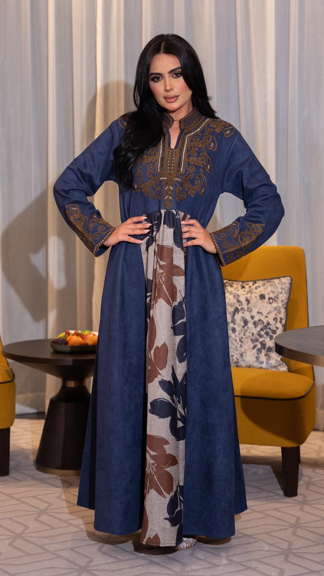 جلابية شتوية شامواه كحلي