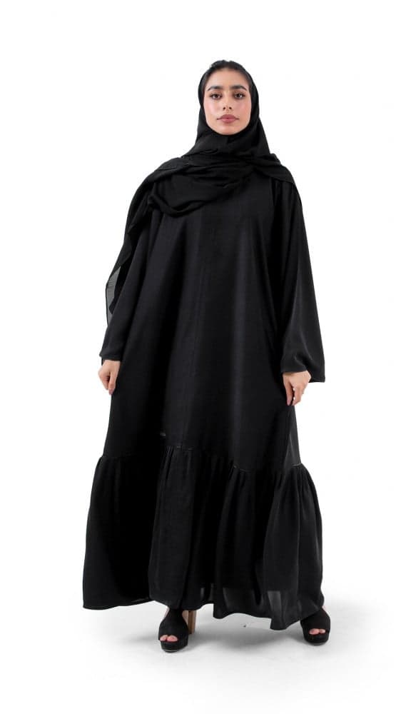عبايه بكسرات ناعمه من الاسفل