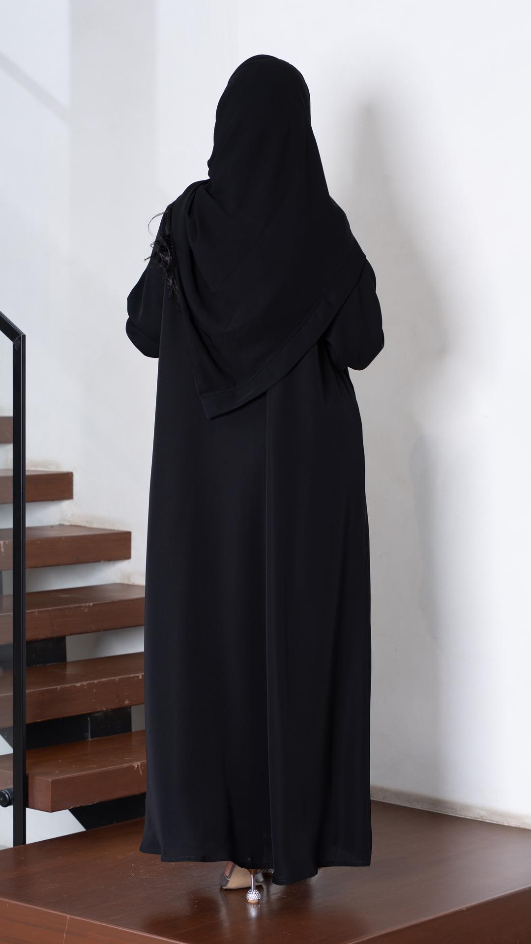 عباية كريب انترنت ملكي بسحاب مخفي وجيوب