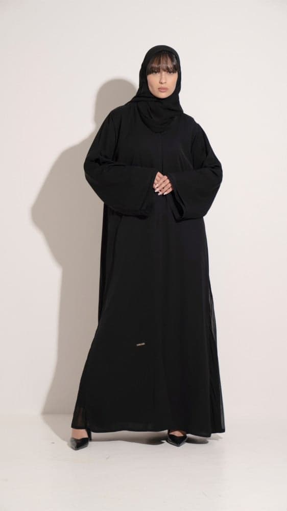عباية دبل كلوش بكسرات جانبية