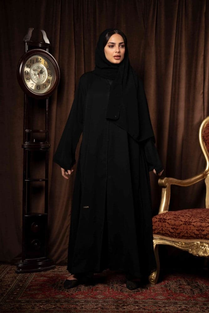 عباية دبل كلوش بكسرات جانبية