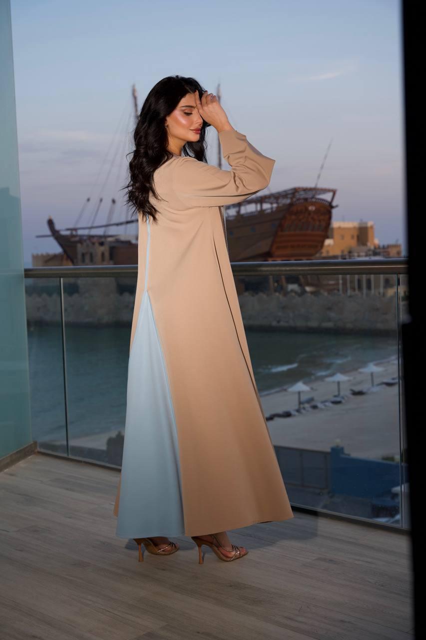 جلابية كلوش بكسرات مزينة بكرستال