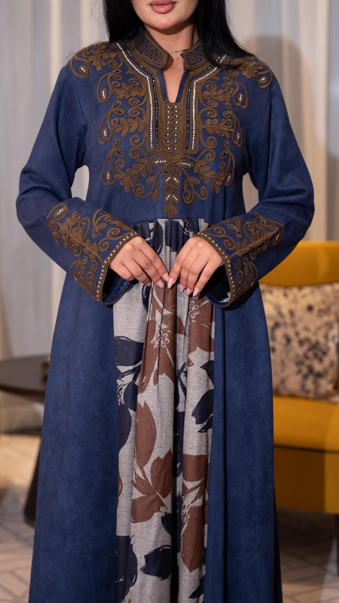 جلابية شتوية شامواه كحلي