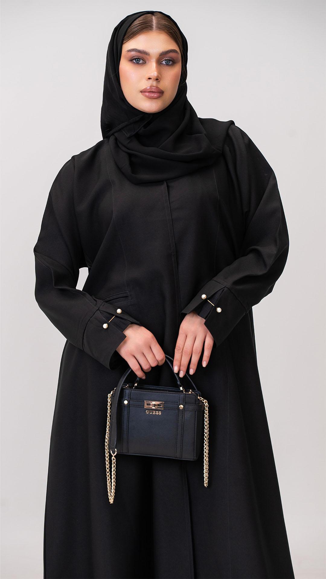 عباية بجيوب بأكسسوار اكمام