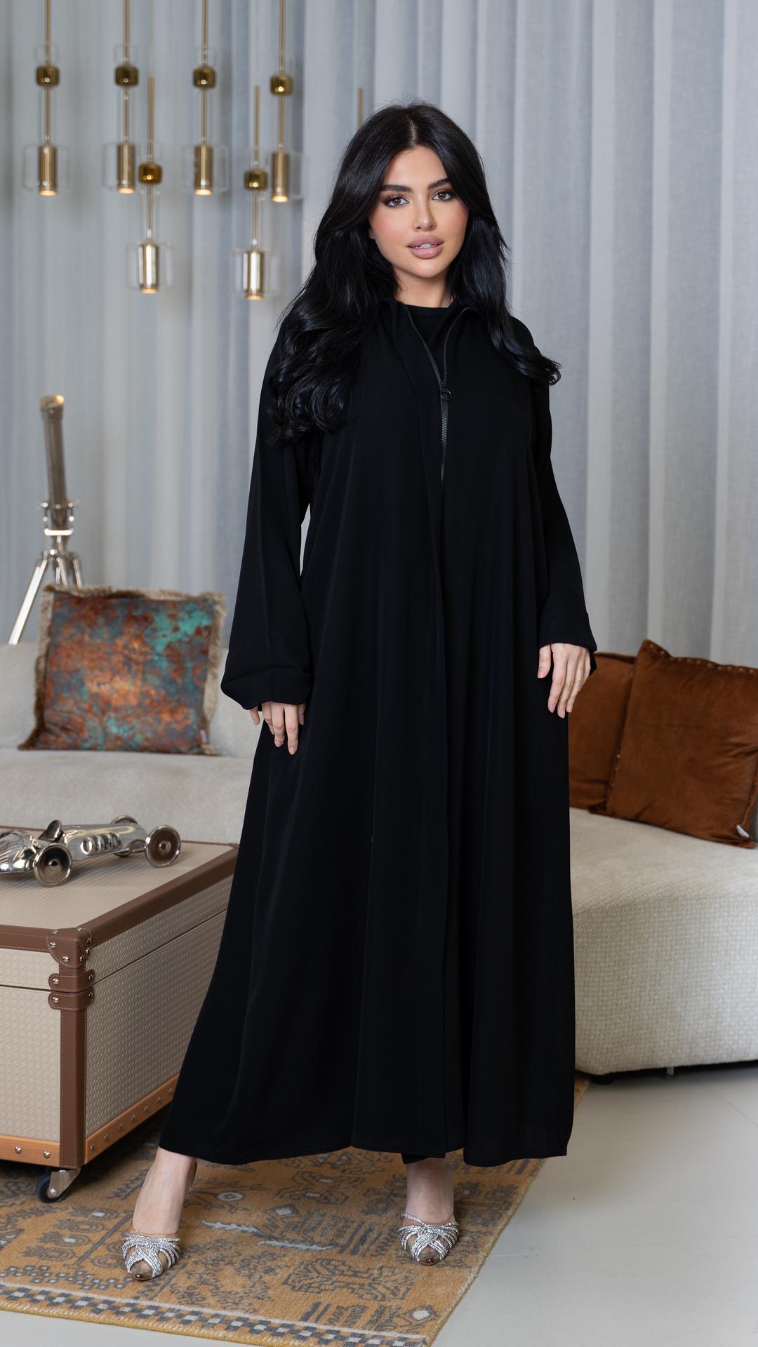 عباية سحاب مخفي من الامام والجيوب