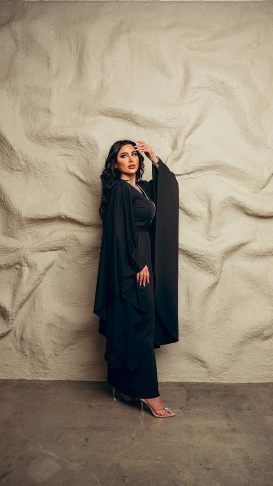 جلابية اسود باكمام طويلة