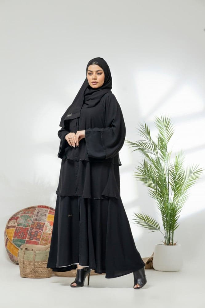 عباية سوداء طبقات متصله