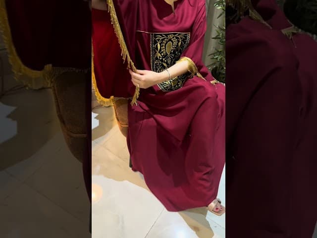 جلابية احمر باكمام فخمة